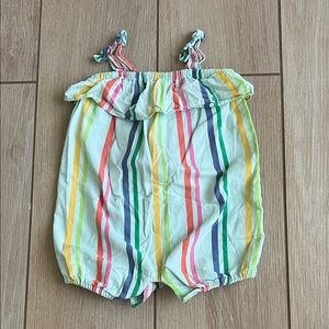 Multicolor Rainbow Stripe Baby Romper, size 12-18m